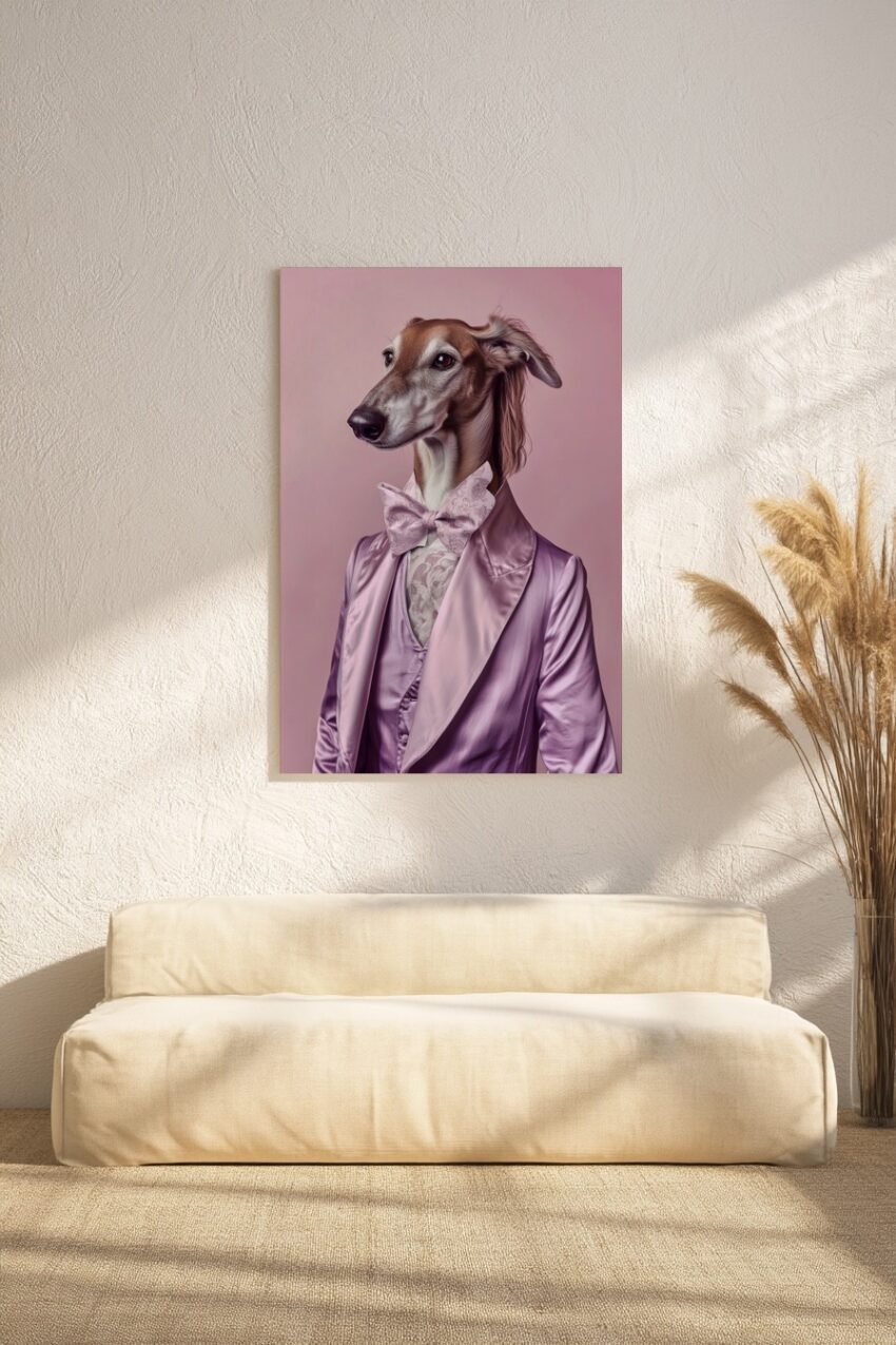 Fotografie Poster Windhund Porträt elegant lila