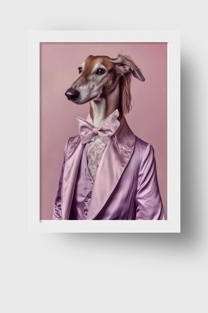Fotografie Poster Windhund Porträt elegant lila