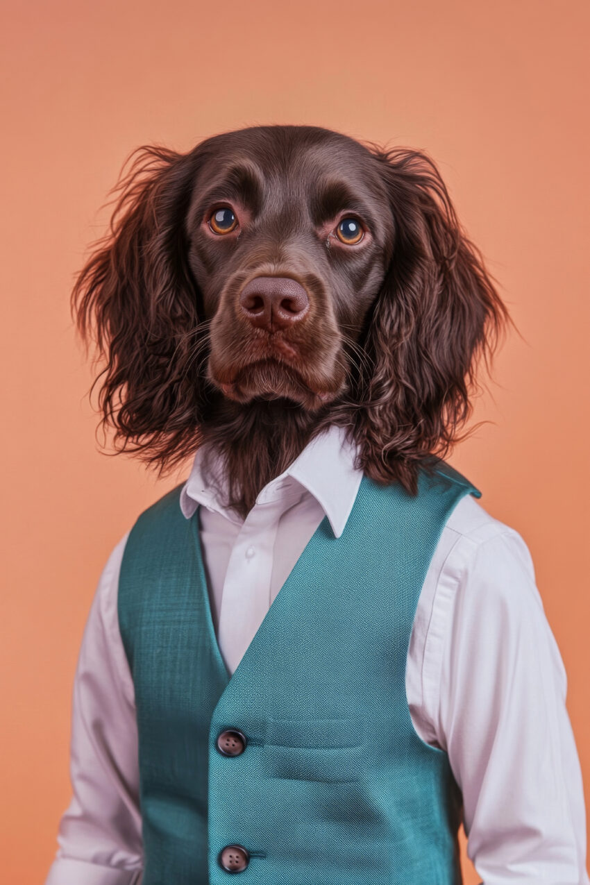 Fotografie Poster Hund Anzug braun elegant