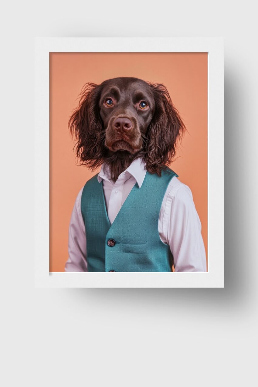 Fotografie Poster Hund Anzug braun elegant