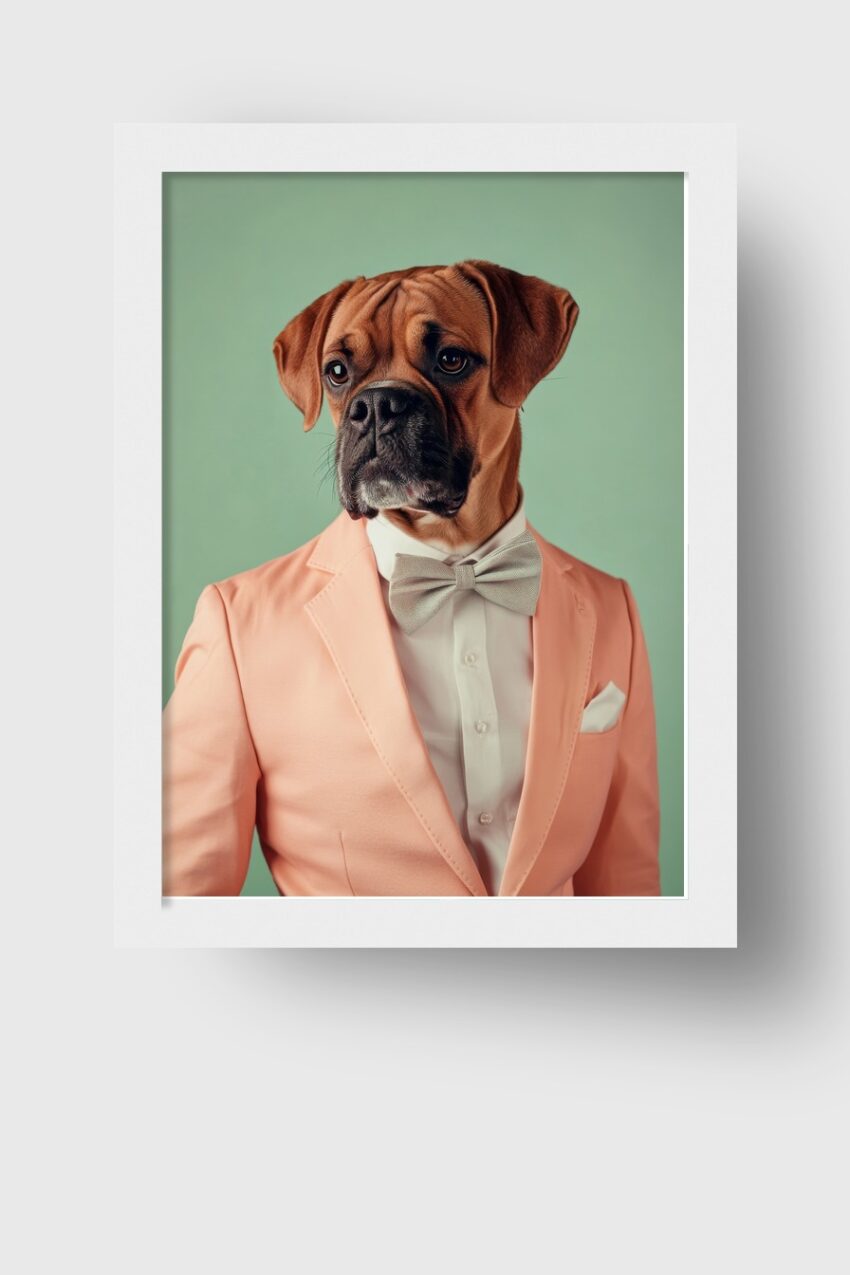Fotografie Poster Hund Anzug Fliege braun