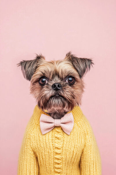 Hund Pulli Fliege Leinwandbild