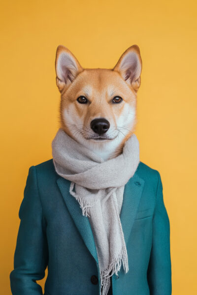 Shiba Inu Gentleman Gerahmt
