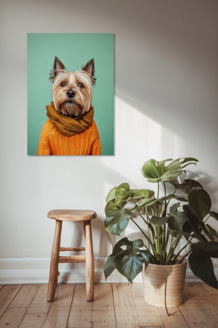 Fotografie Poster Yorkshire Terrier Pullover orange