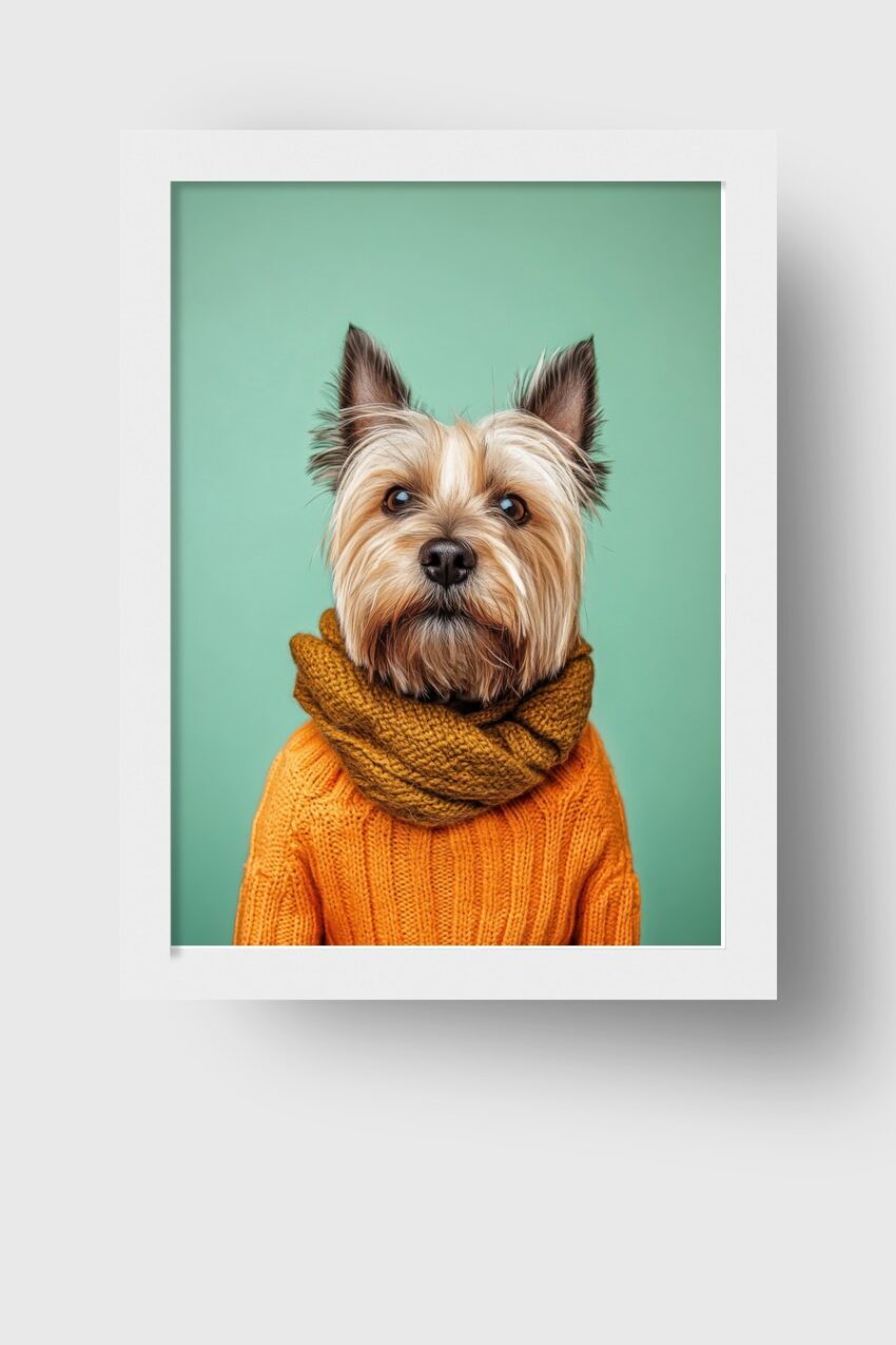 Fotografie Poster Yorkshire Terrier Pullover orange