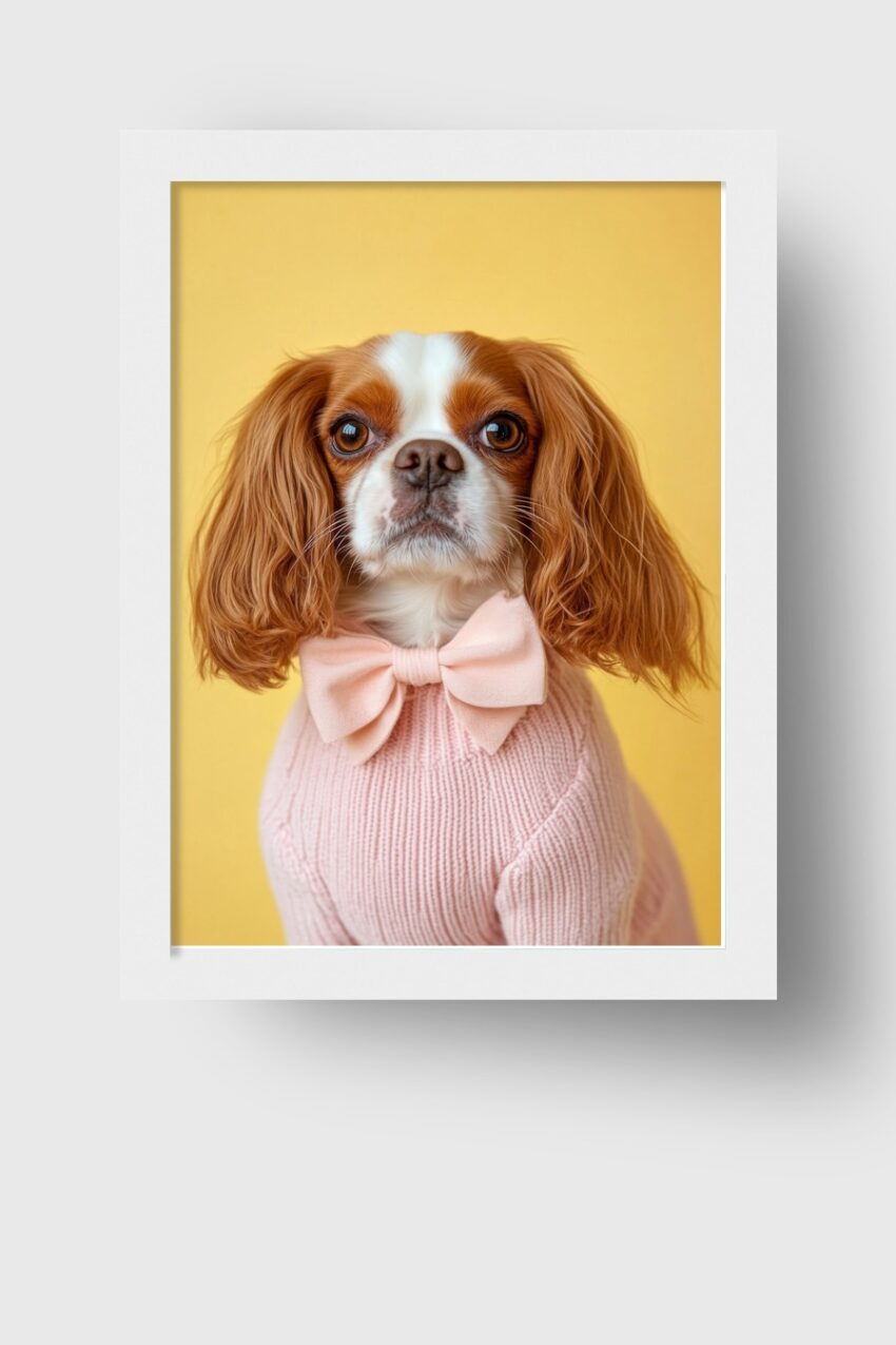 Fotografie Poster Cavalier King Charles Spaniel braun weiß