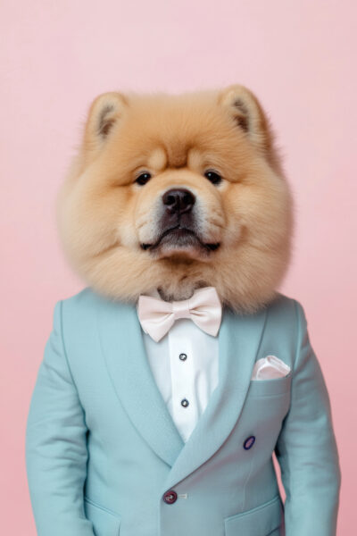 Chow Chow im Anzug Leinwandbild