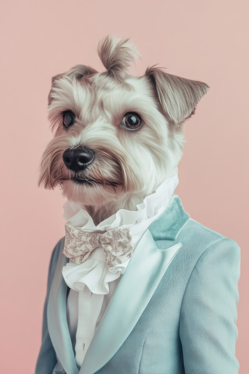 Fotografie Poster Hund Portrait blau elegant