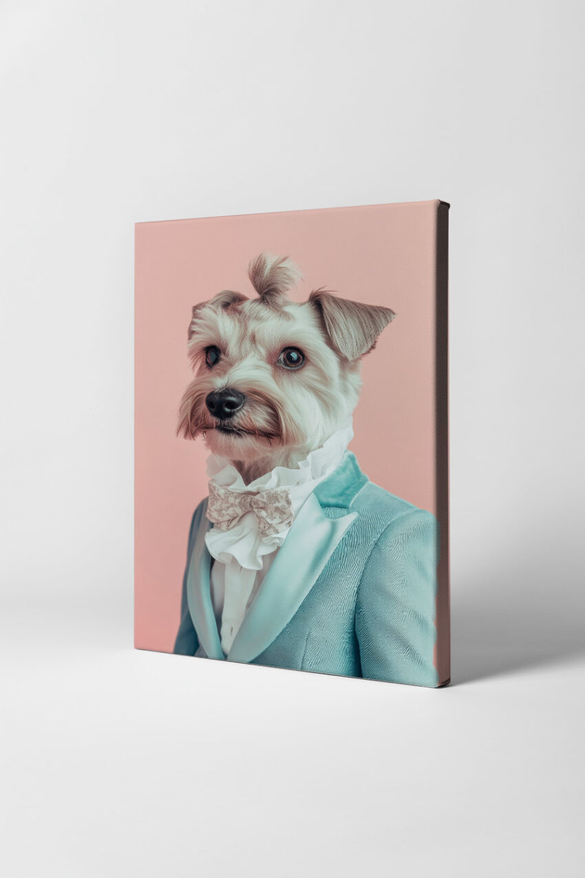 Fotografie Poster Hund Portrait blau elegant