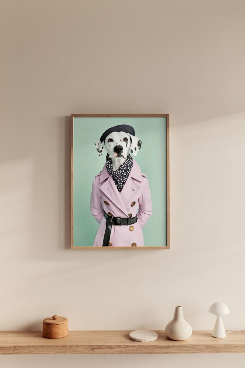 Fotografie Poster Dalmatiner Mantel rosa schwarz-weiß