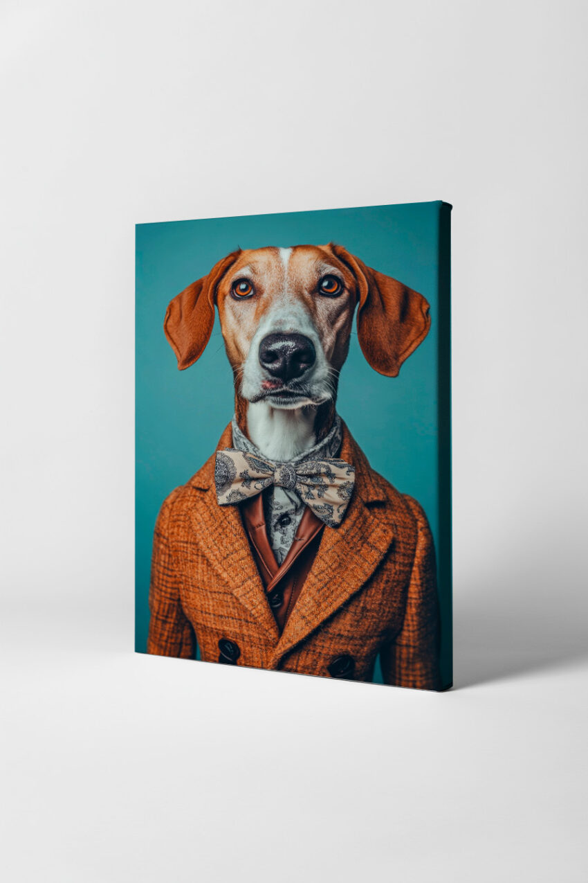 Fotografie Poster Hund Fliege braun beige