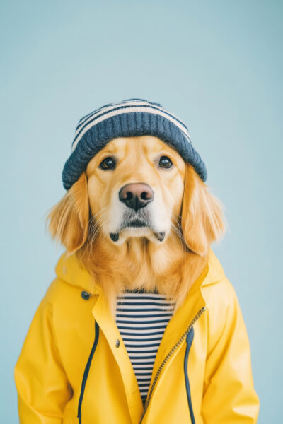 Golden Retriever Mütze Gerahmt