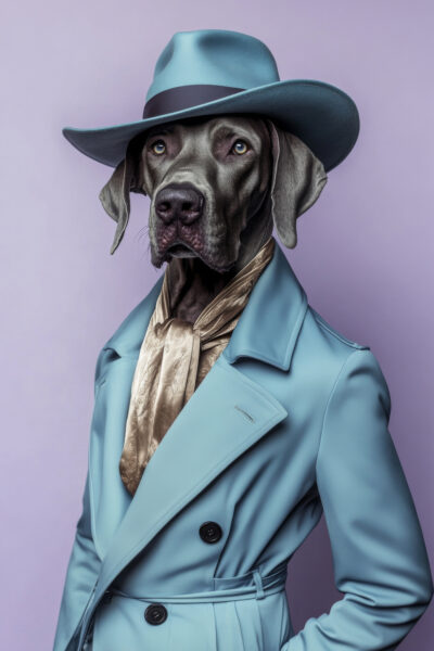 Hund mit Fedora Poster
