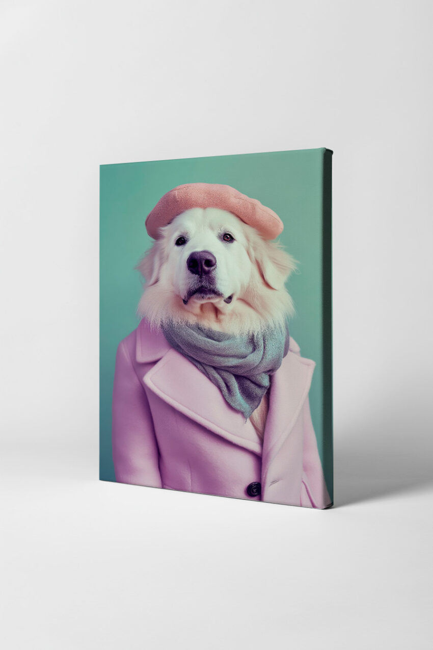 Fotografie Poster Hund weiß Modeaccessoires Mode elegant