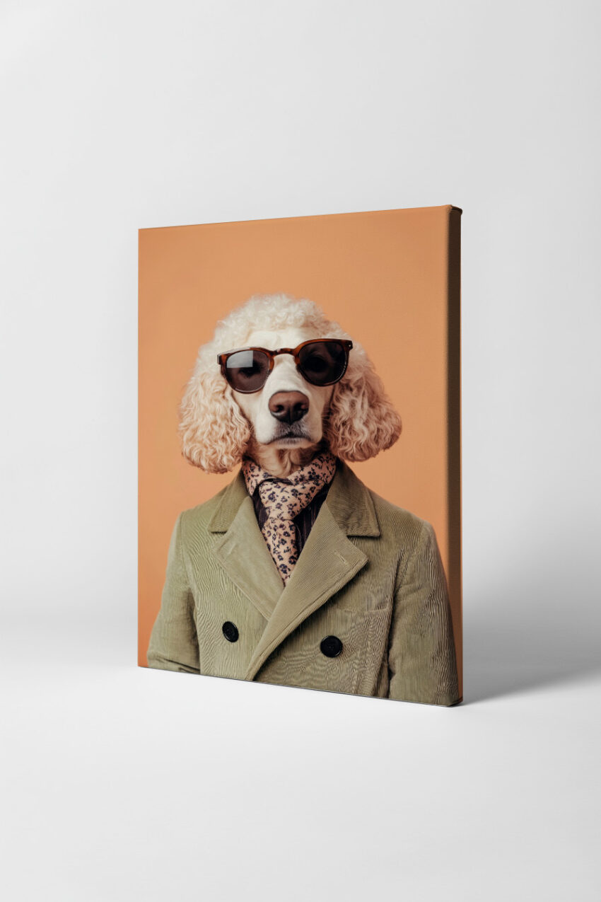 Fotografie Poster Pudel Sonnenbrille stilvoll modern beige