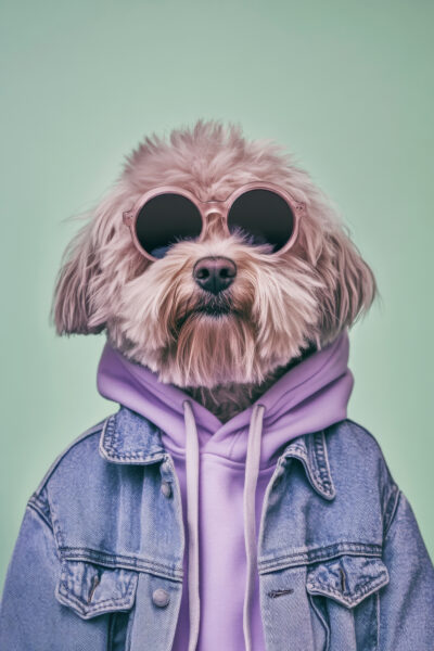 Hund Hoodie Sonnenbrille Poster