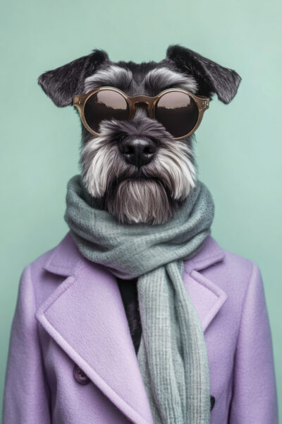 Schnauzer mit Brille Poster