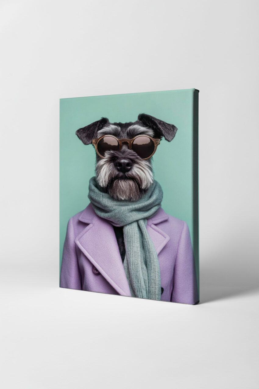 Fotografie Poster Schnauzer mit Brille stylisch elegant