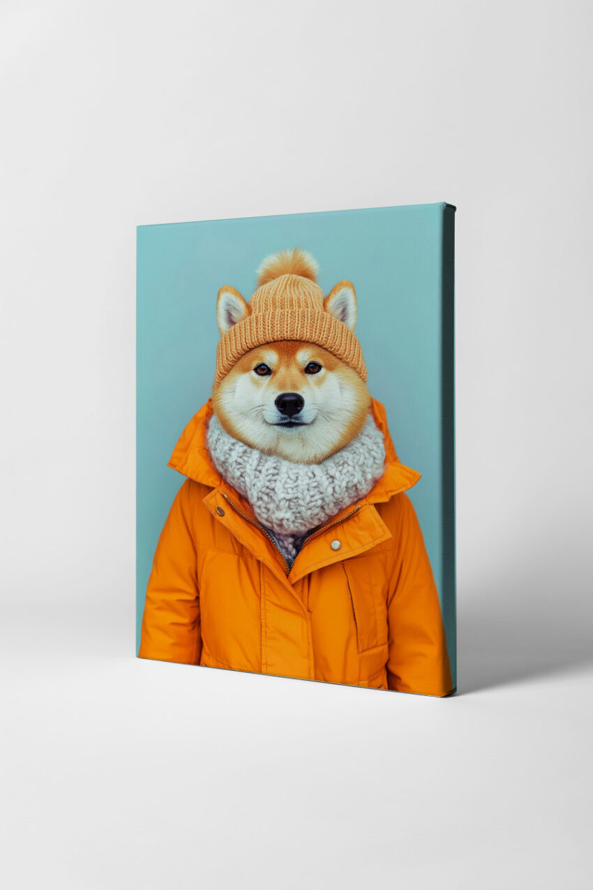 Fotografie Poster Shiba Inu Wintermantel orange