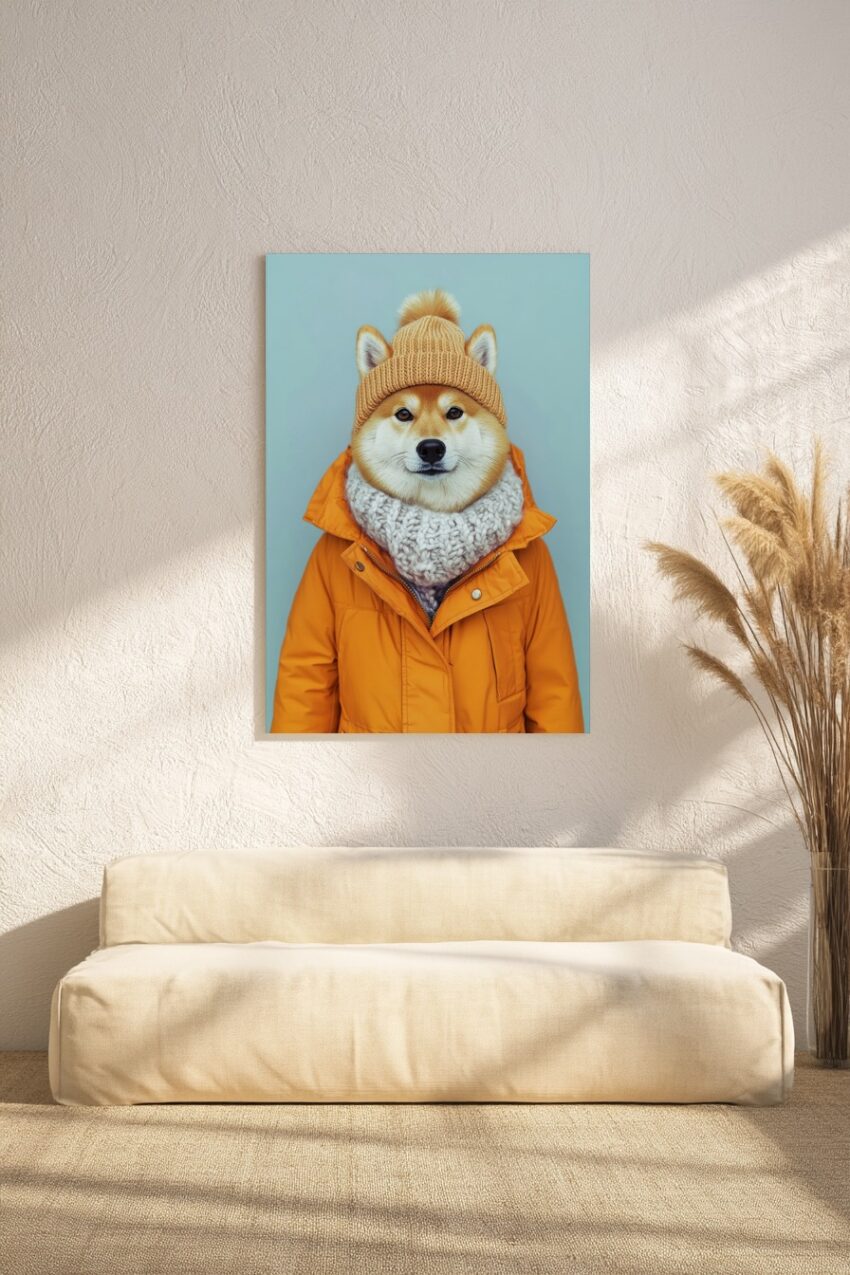 Fotografie Poster Shiba Inu Wintermantel orange