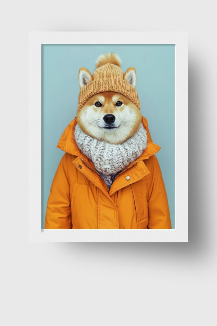 Fotografie Poster Shiba Inu Wintermantel orange