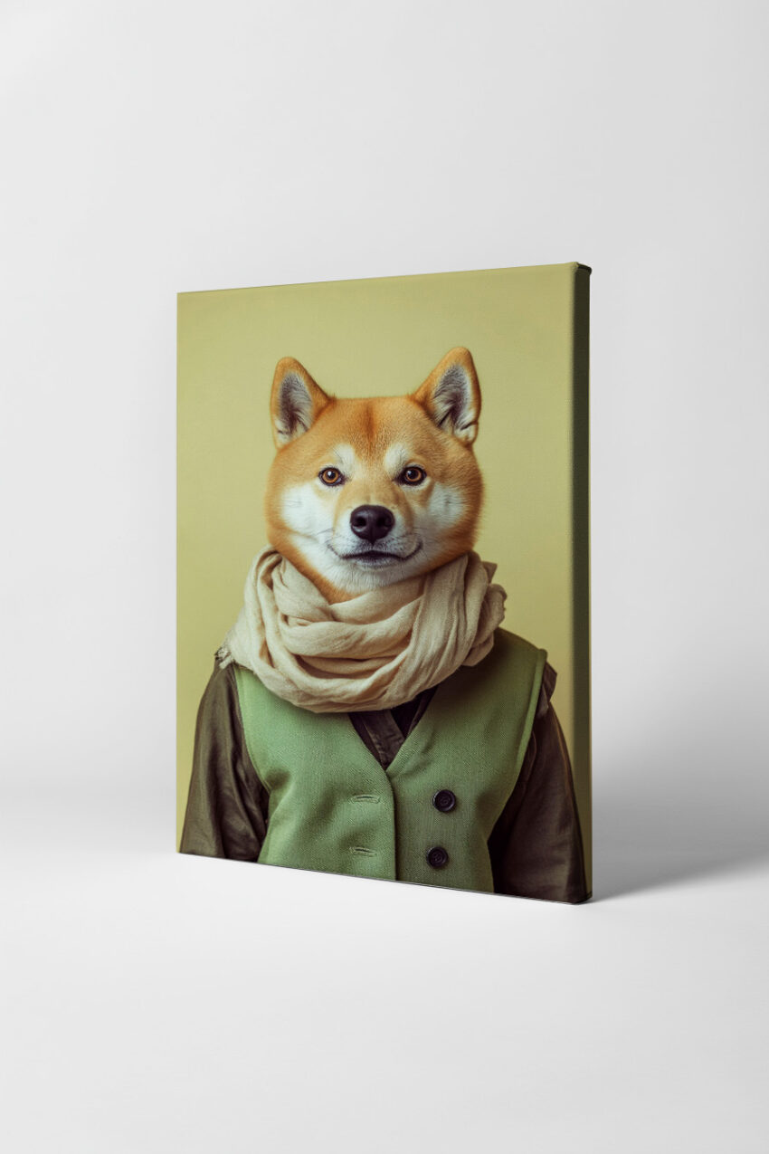 Fotografie Poster Shiba Inu Porträt neutral beige