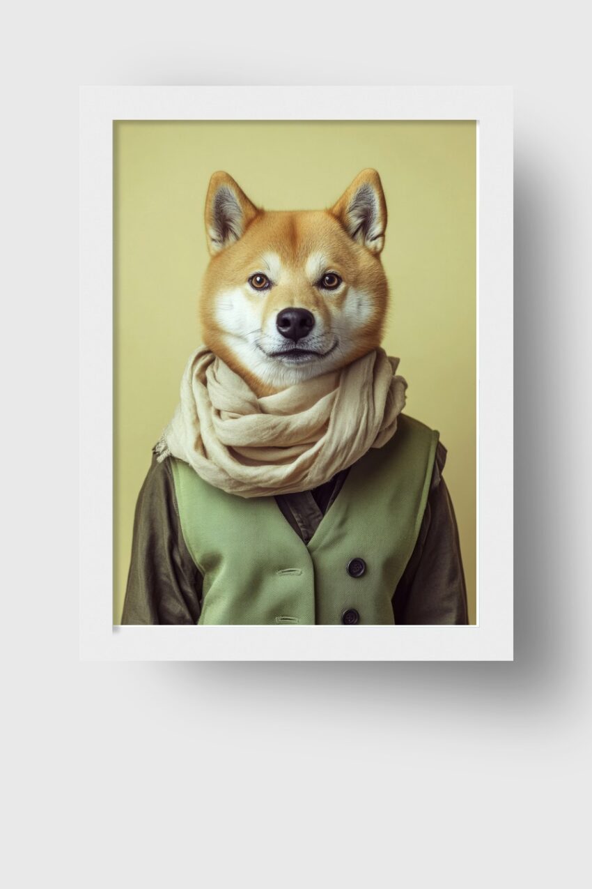Fotografie Poster Shiba Inu Porträt neutral beige