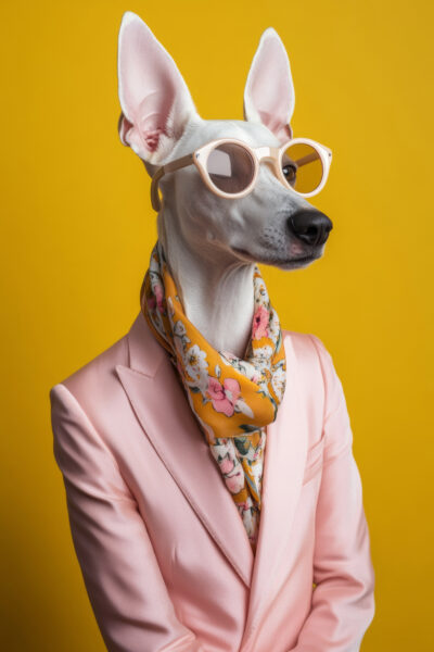 Windhund mit Sonnenbrille Schal Poster