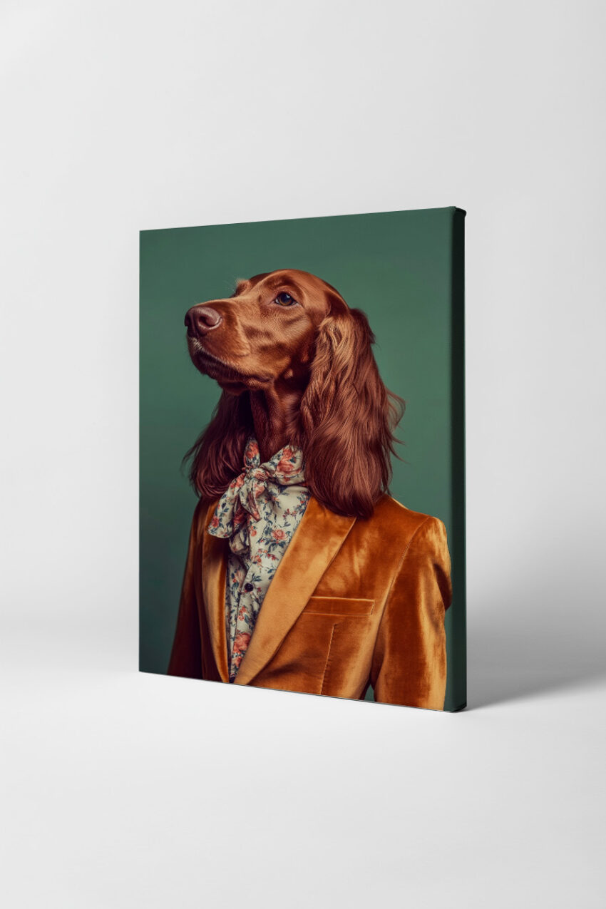 Fotografie Poster Spaniel elegant Fliege braun