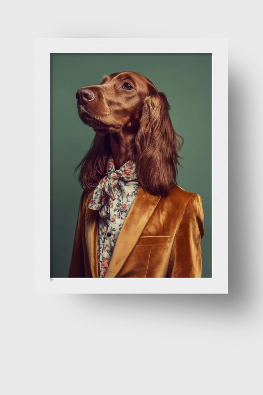 Fotografie Poster Spaniel elegant Fliege braun