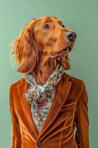 Setter mit Blumenschal Poster