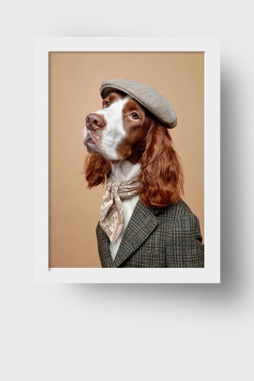 Fotografie Poster Setter Retro Outfit braun beige