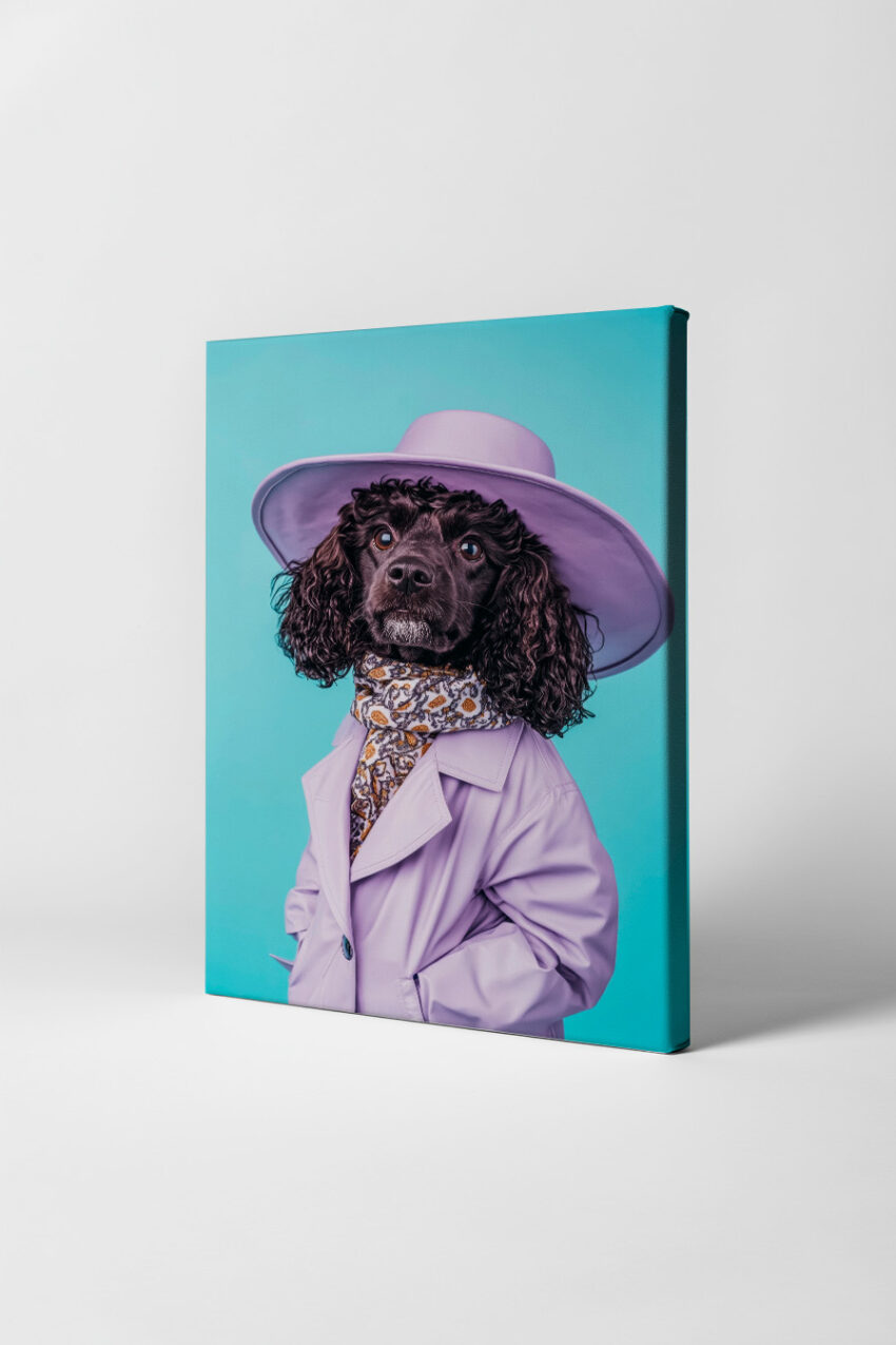 Fotografie Poster Pudel Flieder Mantel Pastell