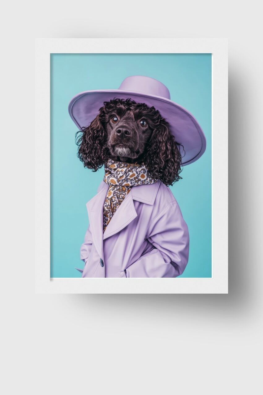 Fotografie Poster Pudel Flieder Mantel Pastell