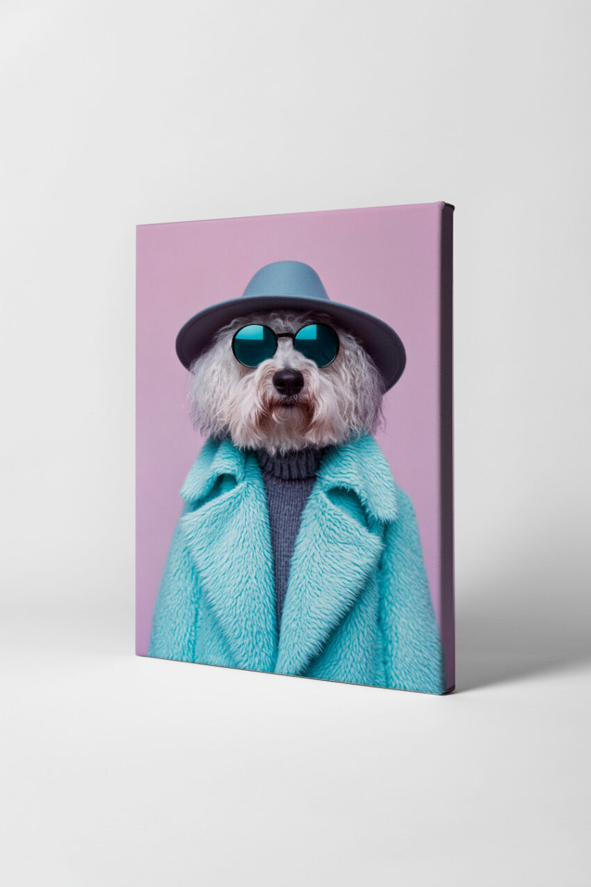 Fotografie Poster Cockerspaniel Mantel blau