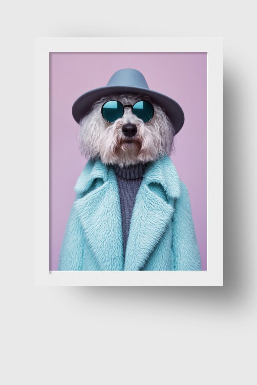 Fotografie Poster Cockerspaniel Mantel blau