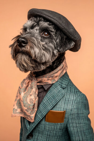 Hund im Hut Schal Poster