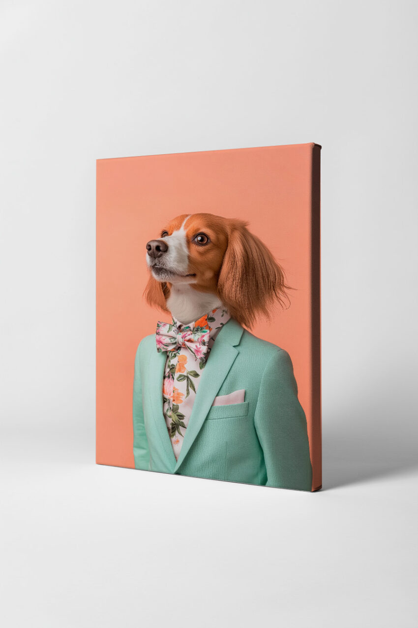 Fotografie Poster Cockerspaniel elegant mintgrün floral
