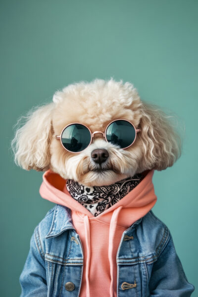 Pudel Gerahmt