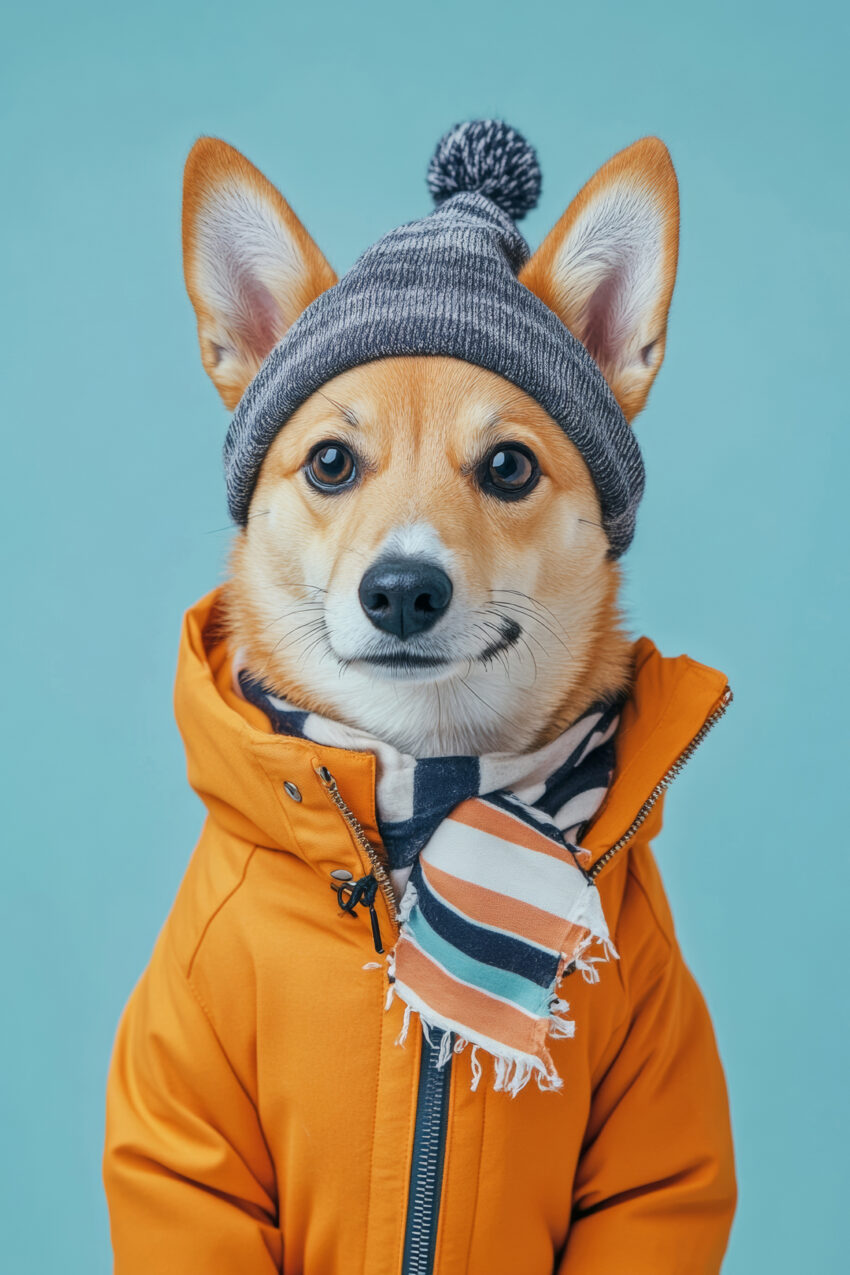 Fotografie Poster Corgi freundlich orange grau