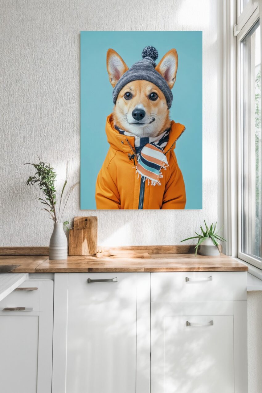 Fotografie Poster Corgi freundlich orange grau