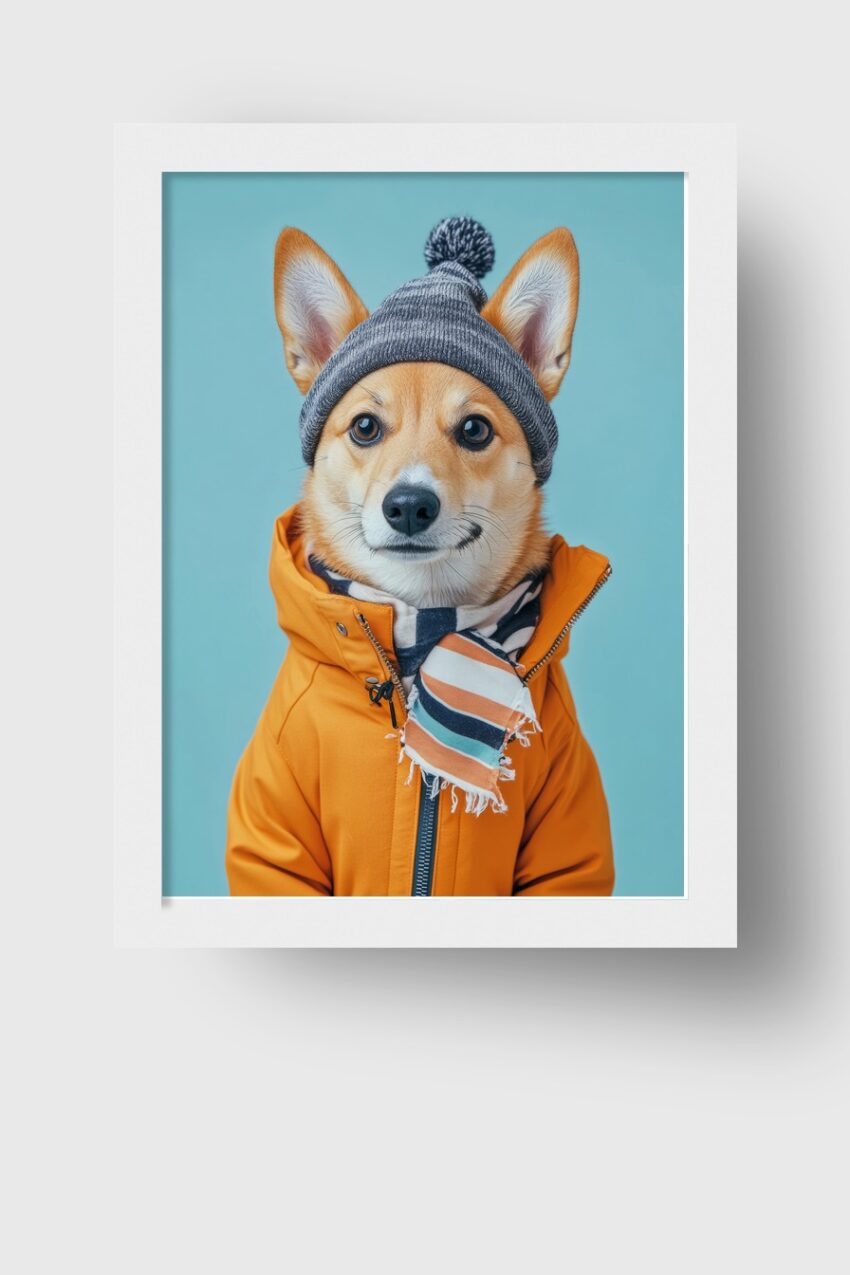 Fotografie Poster Corgi freundlich orange grau