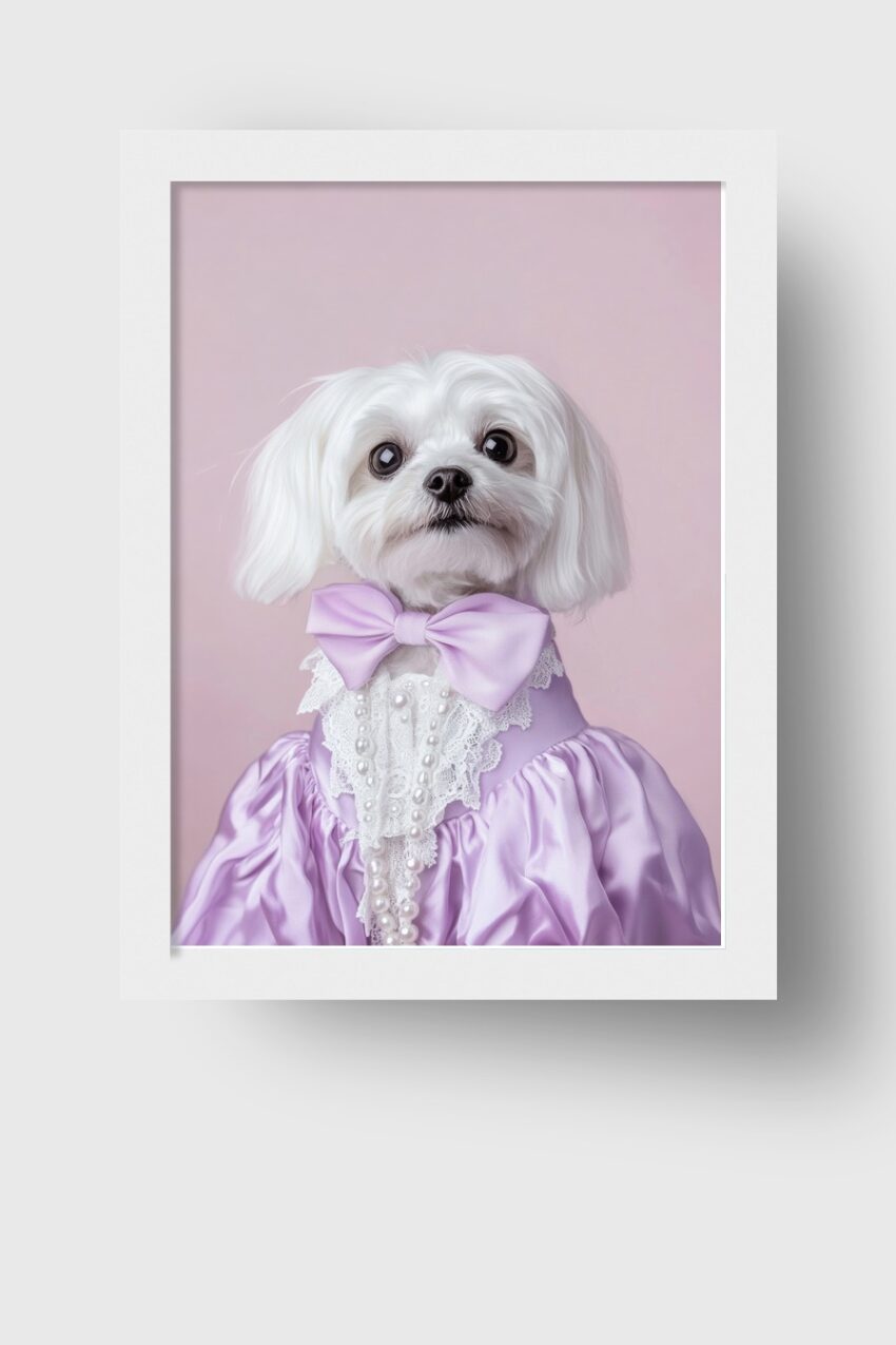 Fotografie Poster Hund Weiß Fliege Porträt