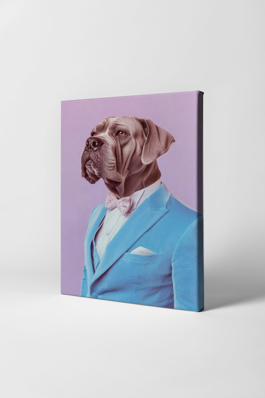 Fotografie Poster Hund Anzug hellblau elegant