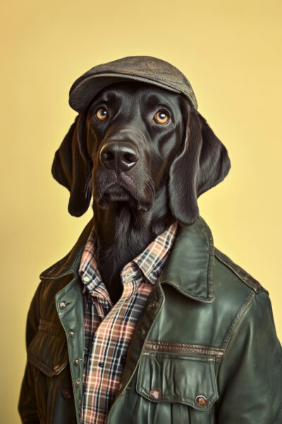 Labrador Fliegerkappe Gerahmt