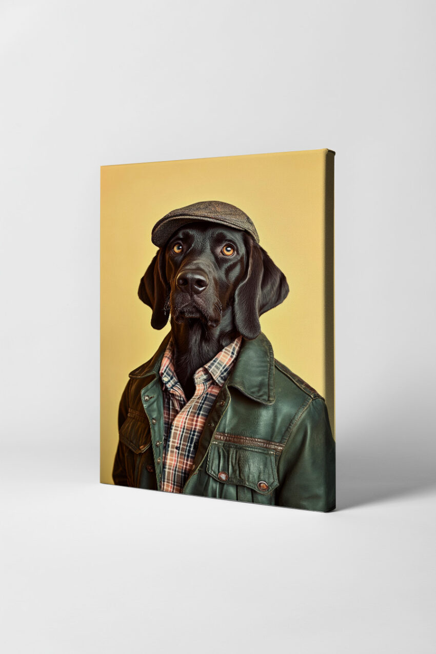 Fotografie Poster Labrador Fliegerkappe braun schwarz