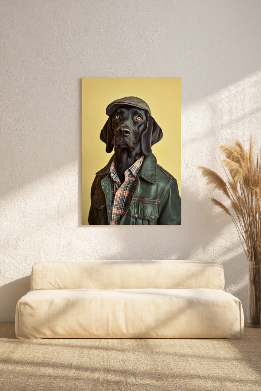 Fotografie Poster Labrador Fliegerkappe braun schwarz