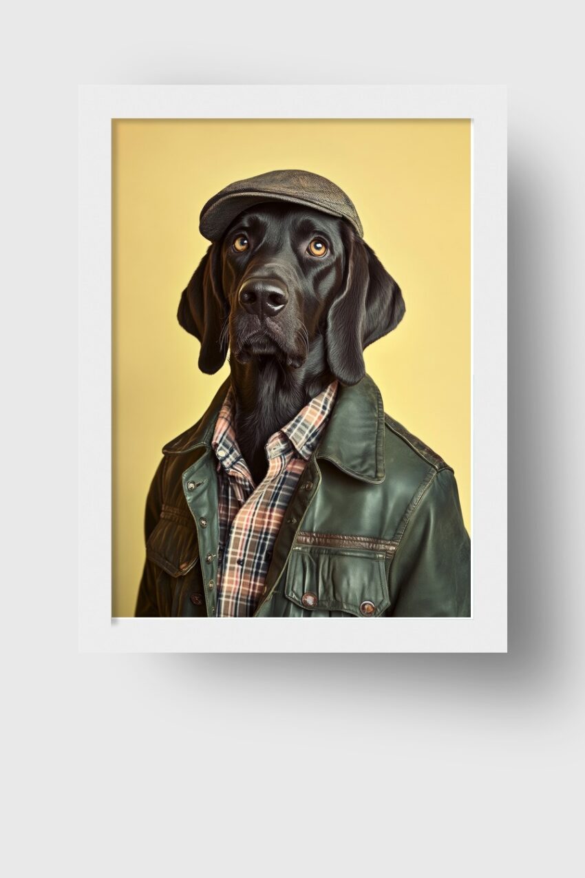 Fotografie Poster Labrador Fliegerkappe braun schwarz