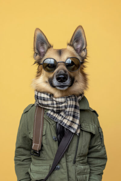 Hund mit Sonnenbrille Schal Poster