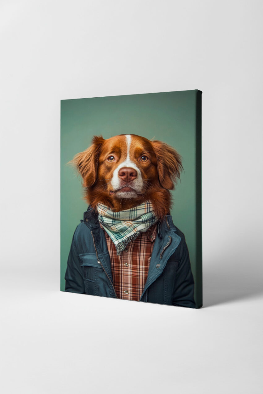 Fotografie Poster Hund Halstuch braun weiß